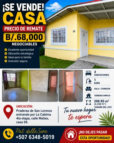 House for sale in Praderas de San Lorenzo, La Cabima, Panama. — imagen 2 de 2