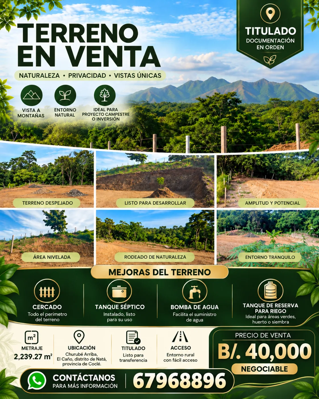 TERRENO TITULADO EN VENTA — imagen 1 de 10