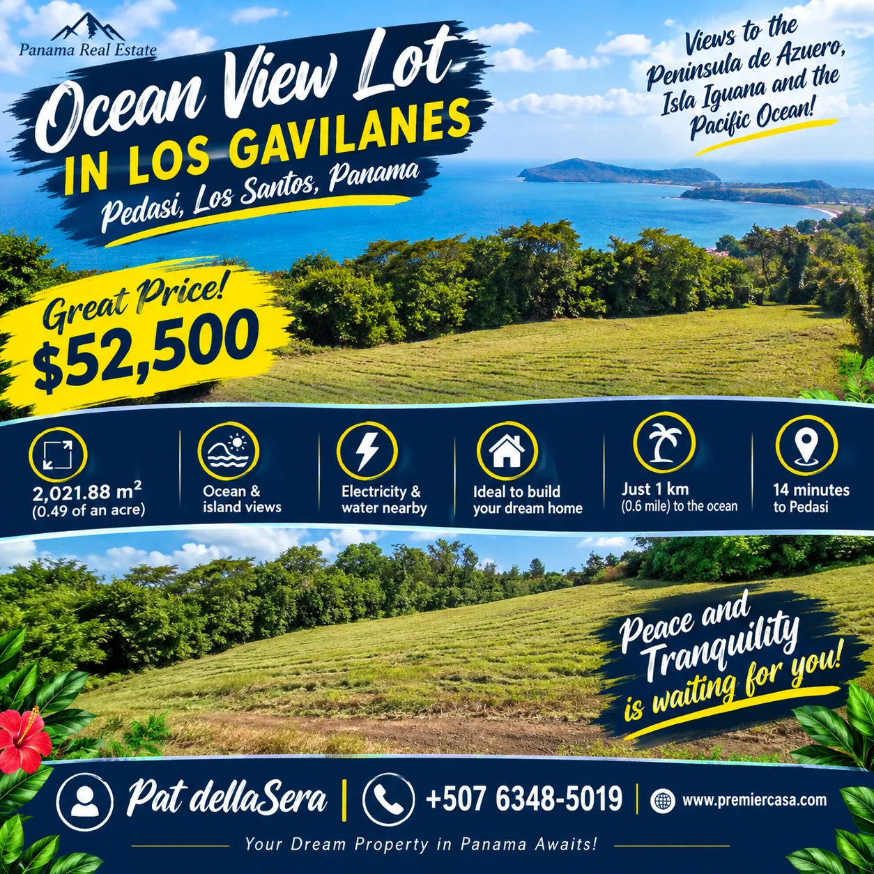 Ocean view lot in Los Gavilanes, Los Santos. — imagen 1 de 2