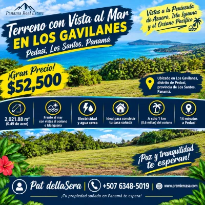 Ocean view lot in Los Gavilanes, Los Santos. — imagen 2 de 2